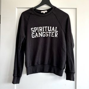 Spiritual Gangster Varsity Old School Sweatshirt Vintage Black Size XS